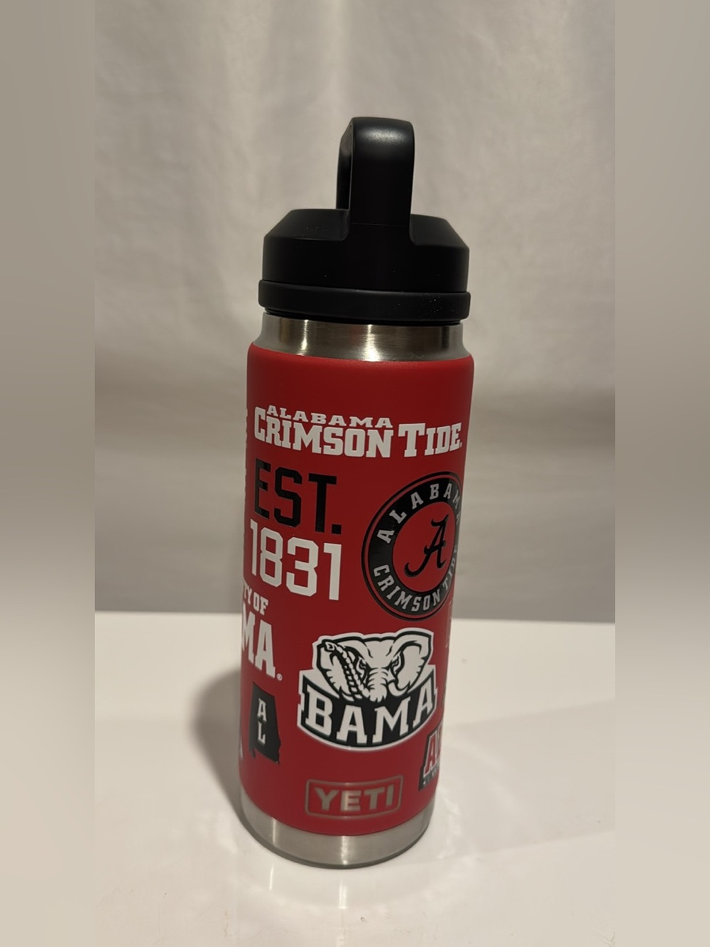Yeti Crimson Tide Red Insulated Bottle with Black Lid - Picture 2 of 2